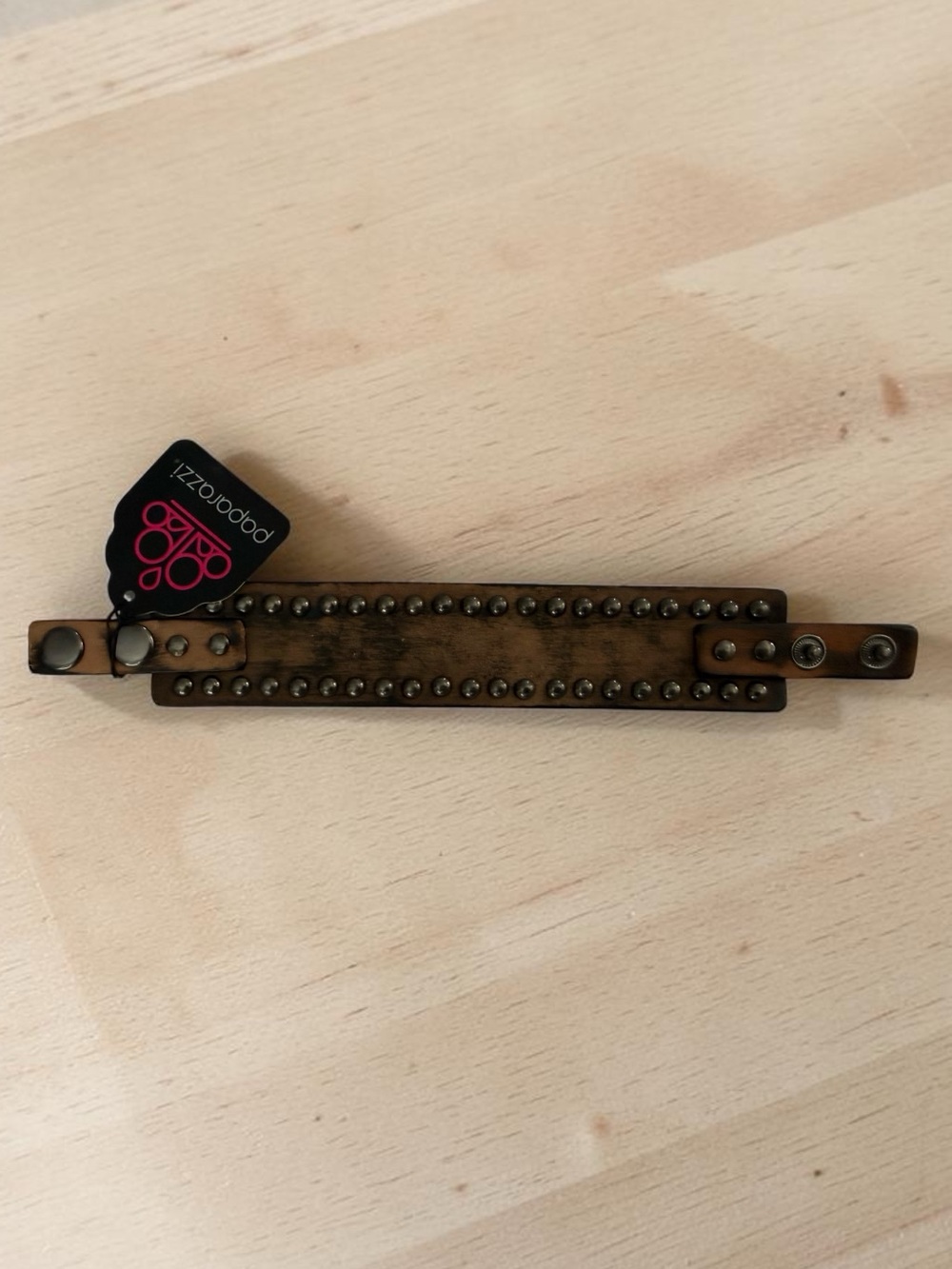 Paparazzi Studded Double-Strap Brown Leather Bracelet